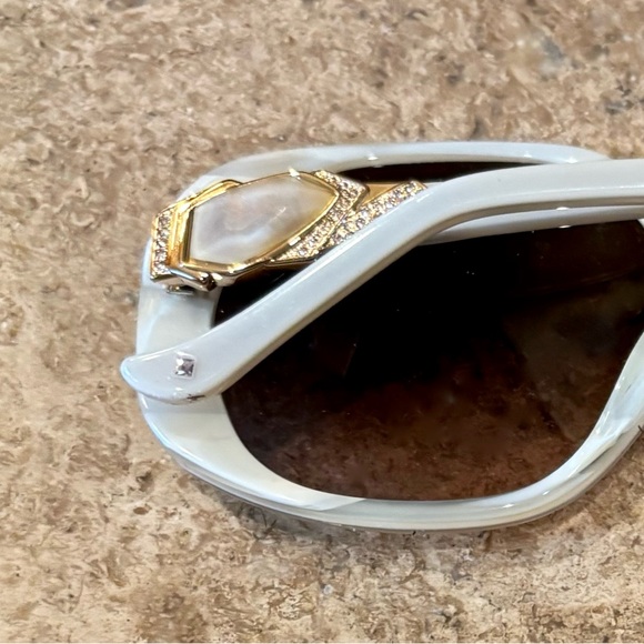NWOC Judith Leiber Opal Cream Ivory Jeweled Sunglasses main image 5